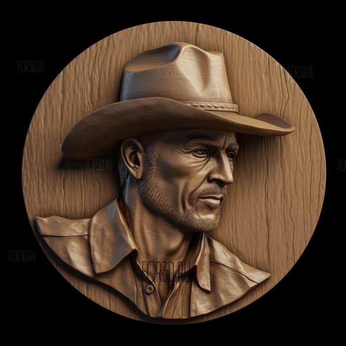 Tim McGraw 3 stl model for CNC